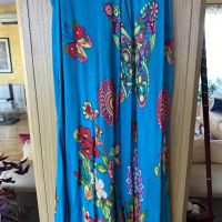 Синя рокля с пеперуди и цветя, снимка 5 - Рокли - 45276436