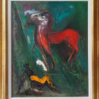 Енчо Пиронков - Червения кон, снимка 1 - Картини - 44956919