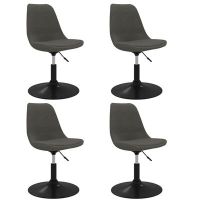 vidaXL Въртящи трапезни столове, 4 бр, тъмносиви, кадифе（SKU:338373, снимка 1 - Столове - 45264893