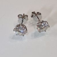 Дамски сребърни обеци с брилянти , снимка 2 - Обеци - 45332263