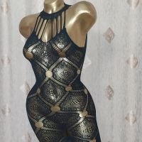 XS/M Черна еластична рокля на мрежа , снимка 4 - Рокли - 45898038