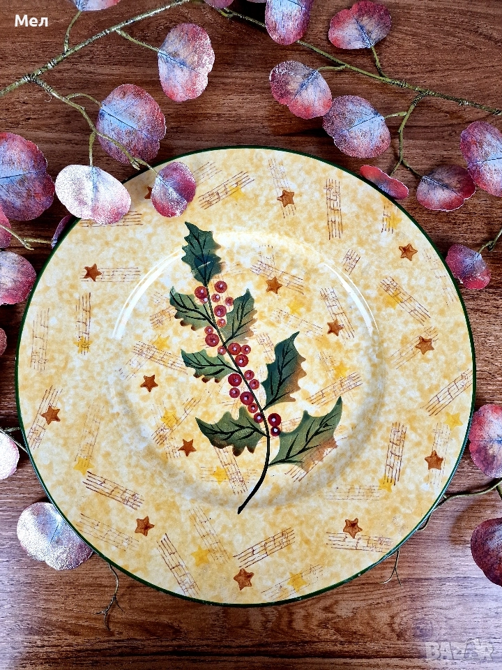 Коледно керамично плато, снимка 1