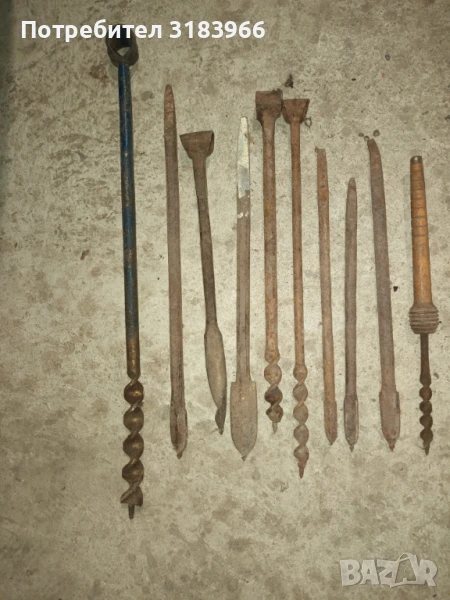 стари свредла лот 10 броя, снимка 1