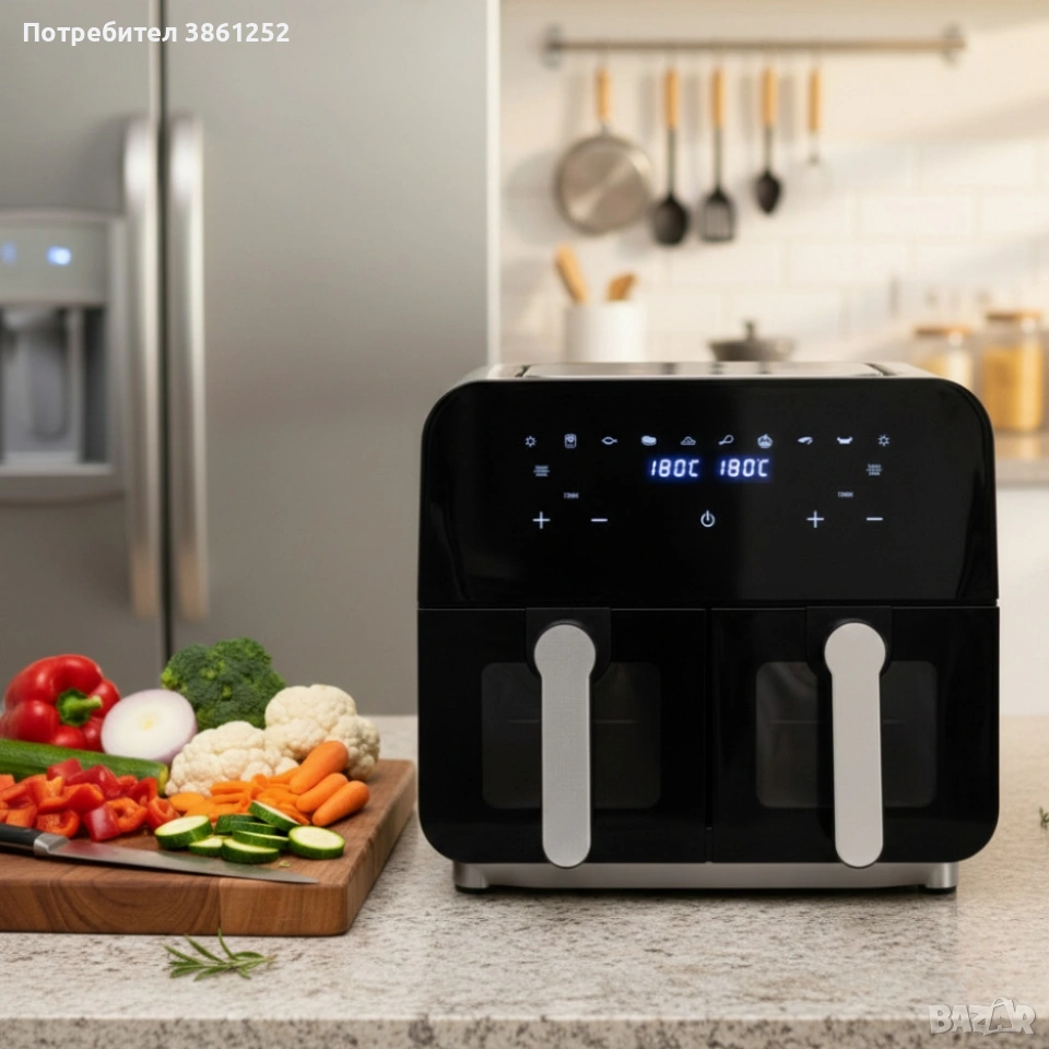 Двоен фритюрник с горещ въздух Cheffinger 9 л , снимка 1