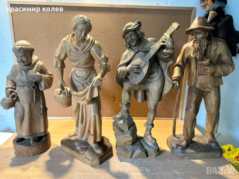 4 броя немски дървени фигури, снимка 1