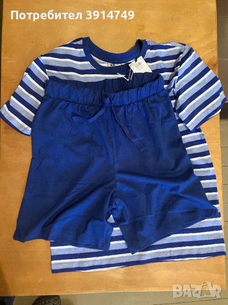 НОВА Памучна пижама; тениска, шорти; лека, мека, чудесна за пролет, лято, ранна есен, снимка 1