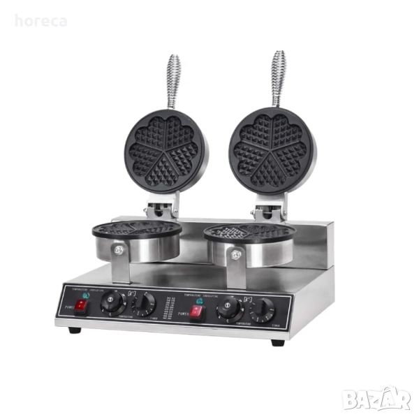 ПРОМОЦИЯ -10% Професионален двоен гофретник за белгийски гофрети–сърца, снимка 1