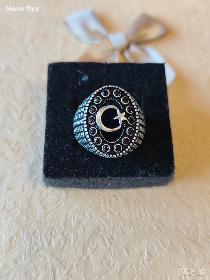 Сребърен пръстен 22мм  (302), снимка 1