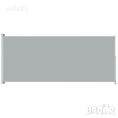 vidaXL Прибираща се дворна странична тента, 200x500 см, сива(SKU:313419, снимка 1