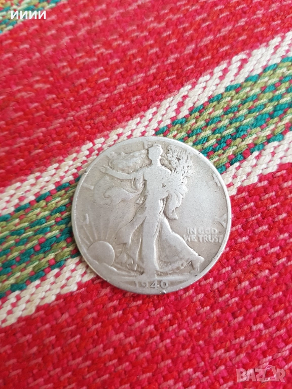 Сребърна монета халф долар 1940, снимка 1