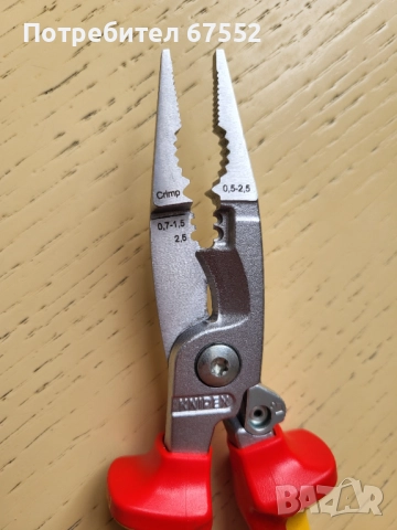 KNIPEX - Инсталаторски клещи VDE 1000V хромирана 200мм 1396200. Цената е крайна!, снимка 3 - Други инструменти - 52928445