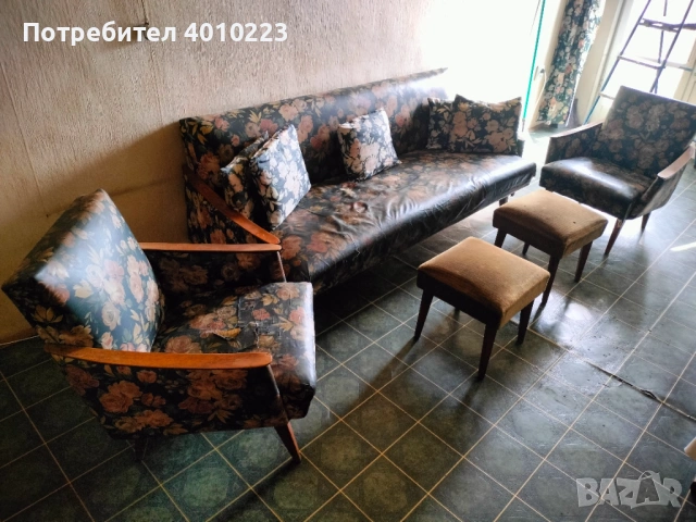 Холна гарнитура 2 фотьойла и 2 таботерки , снимка 3 - Дивани и мека мебел - 53695018