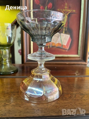 Чаши за двама♥️ Италианско художествено стъкло от Empoli.   Произведени са в района на Емполи, Итали, снимка 9 - Чаши - 54117628