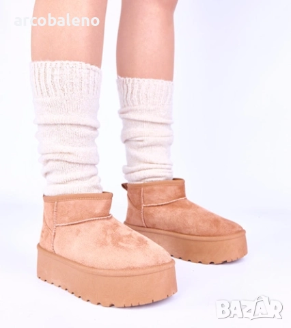 Дамски снежни боти на платформа с подплата от кожа Mouna, 3цвята , снимка 2 - Дамски боти - 52618342