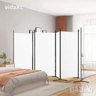 vidaXL Параван за стая, бял, 6 панела, 520x180 см, плат(SKU:350270), снимка 2 - Паравани - 49072473