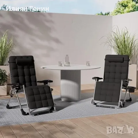 Сгъваем шезлонг-стол, снимка 5 - Градински мебели, декорация  - 49822946