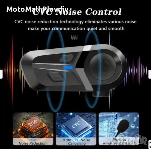 Интерком за мотоциклет комуникация за каска, снимка 7 - Аксесоари и консумативи - 49347915