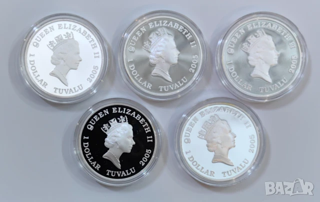 5 броя х 1 оз. Тувалу 2005 г. Изтребители, снимка 5 - Нумизматика и бонистика - 51141021