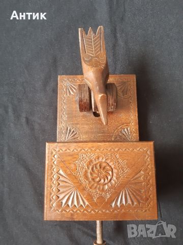 Стара Дървена Кутия за Цигари Дърворезба и Птица, снимка 3 - Антикварни и старинни предмети - 46457188