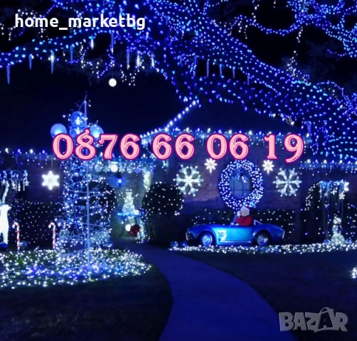 Коледни лампички 20 метра на макара, синя светлина, водоустойчиви, снимка 2 - Декорация за дома - 52327547