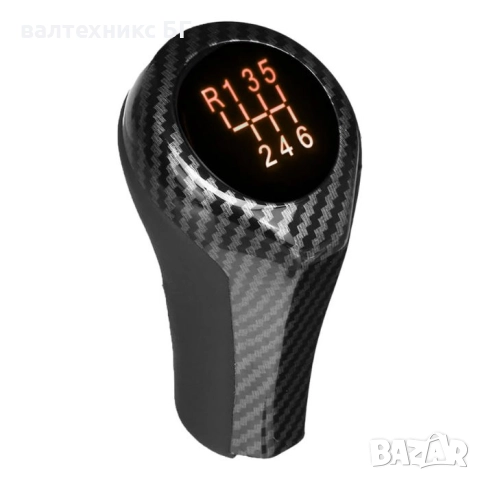 Топка за скоростен лост PA756 - 6 Скорости - Светеща - Карбон 