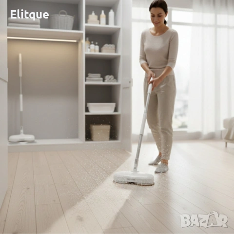 Електрически моп със спрей и центрофуга – за бързо и ефективно почистване, снимка 4 - Мопове, кофи, четки и метли - 53256182