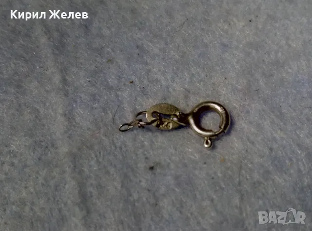СТАРА СРЕБЪРНА ЗАКОПЧАЛКА СРЕБРО 925 с БЯЛА ПОЗЛАТА КАРАБИНКА За ГРИВНА КОЛИЕ ВЕРИЖКА 49908, снимка 6 - Други - 49517970