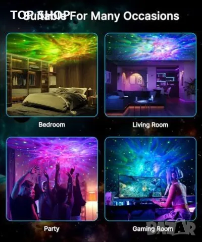 Нов Астронавт Проектор за Звезди и Небула - Уникална Декорация и Осветление, снимка 6 - Лампи за стена - 49654735