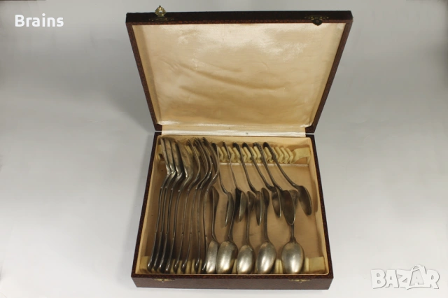 Стар Комплект Посребрени Прибори Вилици Лъжици