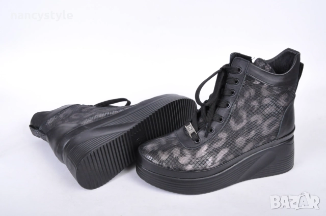 NEW! Дамски боти от естествена кожа ниска платформа, снимка 5 - Дамски боти - 52290259