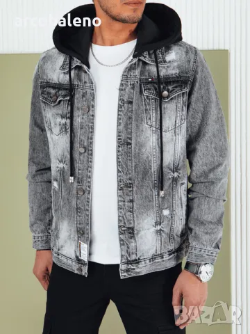 Мъжко дънково яке с качулка, 3цвята , снимка 2 - Якета - 50272504