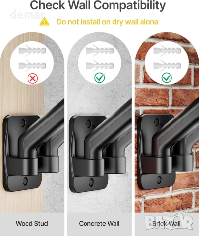 Стенна стойка monTEK за два монитора 17–32 инча, до 9 кг всеки, снимка 8 - Стойки, 3D очила, аксесоари - 52272833