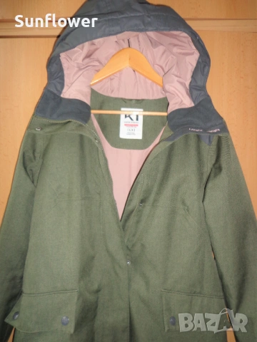 Дамско зелено топло зимно парка яке  Kari Traa с качулка, размер L  , снимка 8 - Якета - 53397755