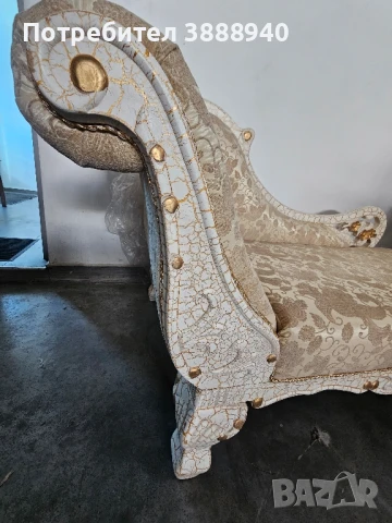 Ретро диван-лежанка в стил "Барок", снимка 3 - Дивани и мека мебел - 50950275