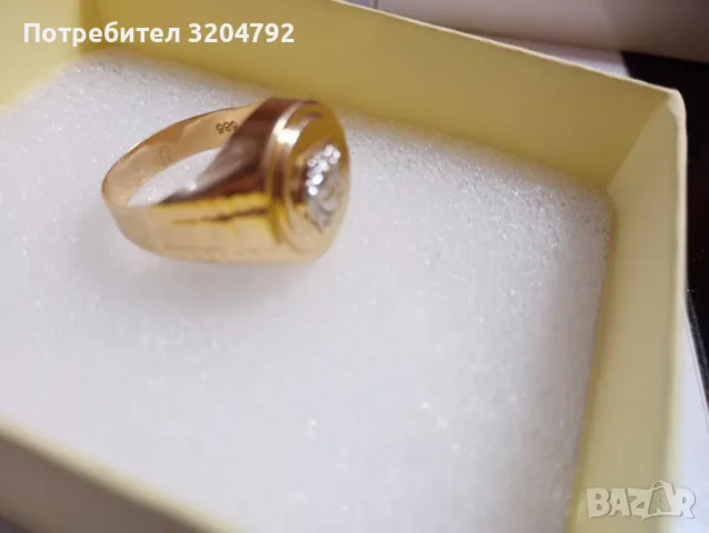 Мъжки златен пръстен 14к, снимка 4 - Пръстени - 49695899