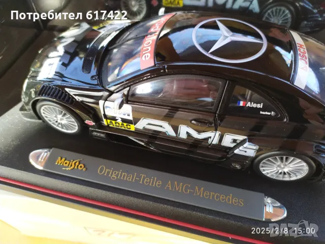 1:18  Mercedes Benz CLK-DTM AMG #2 Jean Alesi Maisto, снимка 3 - Колекции - 49025799