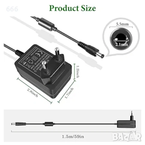 Gonine AC 100V-240V конверторен адаптер, DC 18V 1A захранващ адаптер, снимка 5 - Друга електроника - 53870515