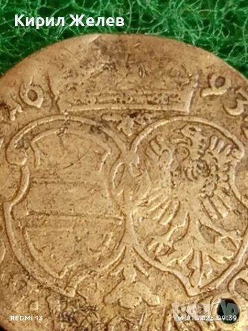 Сребърна монета 6 кройцера 1693г. Леополд първи Австрия уникат 52973, снимка 7 - Нумизматика и бонистика - 53092975