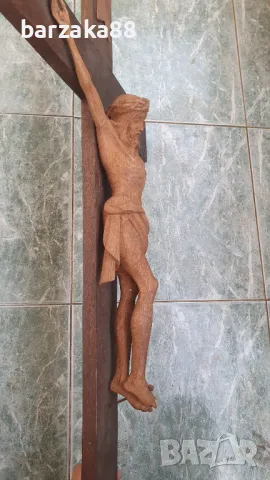 Голям дървен Кръст Разпятие, снимка 7 - Антикварни и старинни предмети - 50269856