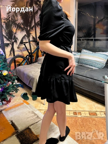 Черна рокля стилна, снимка 3 - Рокли - 53037551