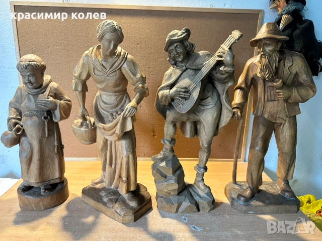 4 броя немски дървени фигури