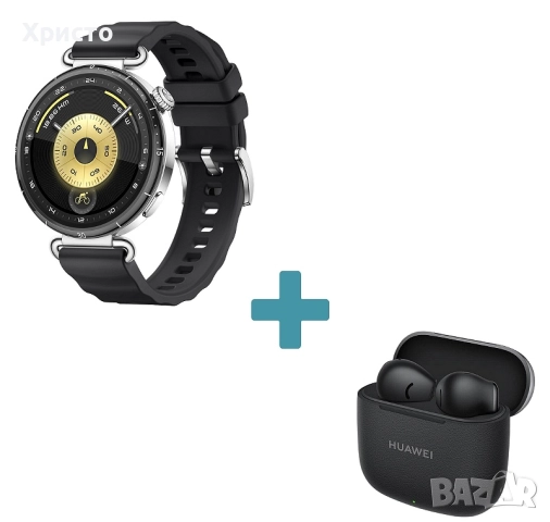Нов комплект!Дамски смарт часовник HUAWEI Watch GT 6 41mm Black Silicone + Подарък безжични слушалки, снимка 4 - Смарт часовници - 52716550