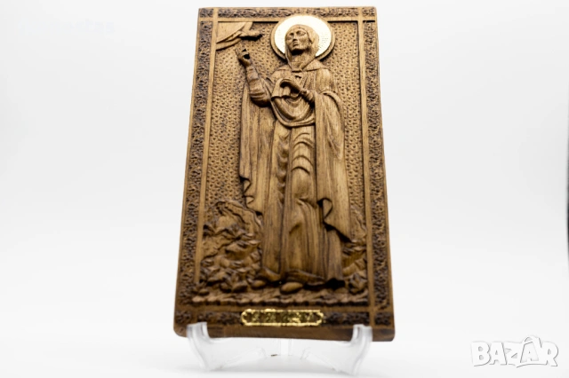 Позлатена релефна икона на света мъченица Наталия, снимка 4 - Икони - 53224404