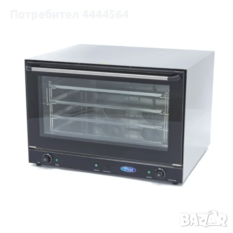 Професионална конвекторна фурна с пара – 3.6 kW, 2 вентилатора, аналогов контрол, снимка 3 - Обзавеждане на кухня - 50857197