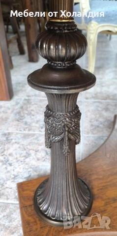 холна маса от дъб, оникс и месинг, снимка 5 - Маси - 52332466