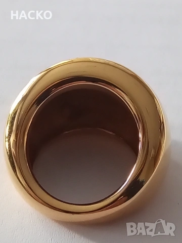 Дамски Mръстен Calvin Klein с Дебело Златно Покритие 23,5 тр. Размер 53. 100% Оригинален., снимка 3 - Пръстени - 53769270