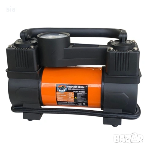 Компресор за гуми, Двуцилиндров, 12V, 55 литра / мин, снимка 3 - Аксесоари и консумативи - 42968764