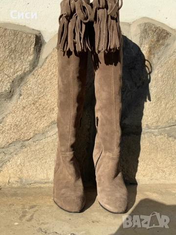 Дамски ботуши DARIS,естествен велур, снимка 4 - Дамски ботуши - 52178748