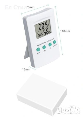 Влагомер, термометър, вътрешна или външна температура TA138, снимка 6 - Друга електроника - 53565485