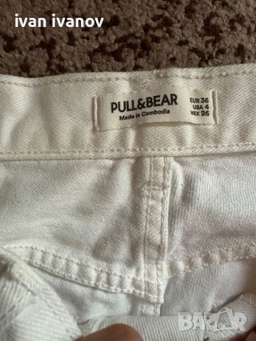 Бели къси панталонки Pull&Bear, снимка 3 - Къси панталони и бермуди - 46139883